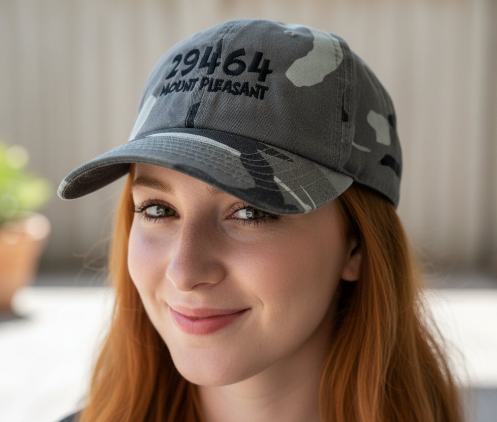 29464 mt pleasant zip code on grey camo cap