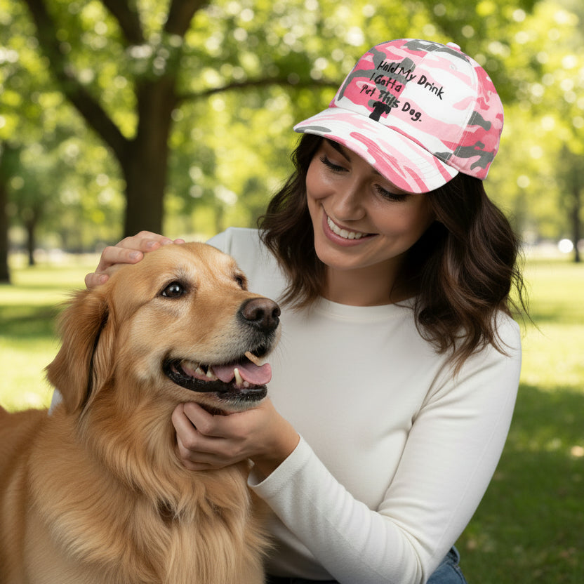 Hold My Drink I Gotta Pet This Dog Ball Cap