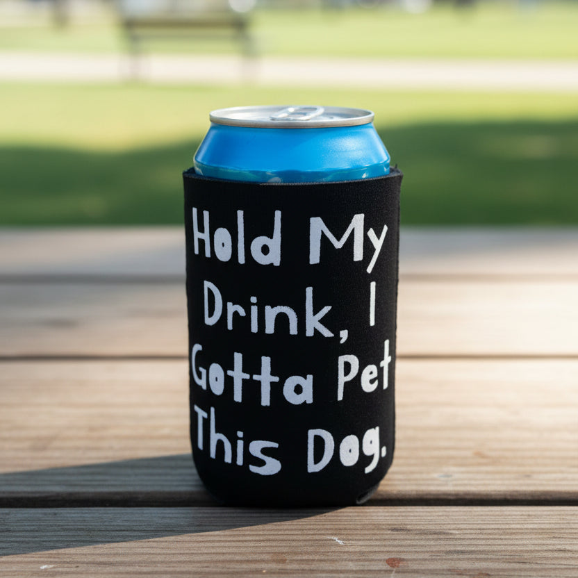 Hold My Drink, I Gotta Pet This Dog Koozie