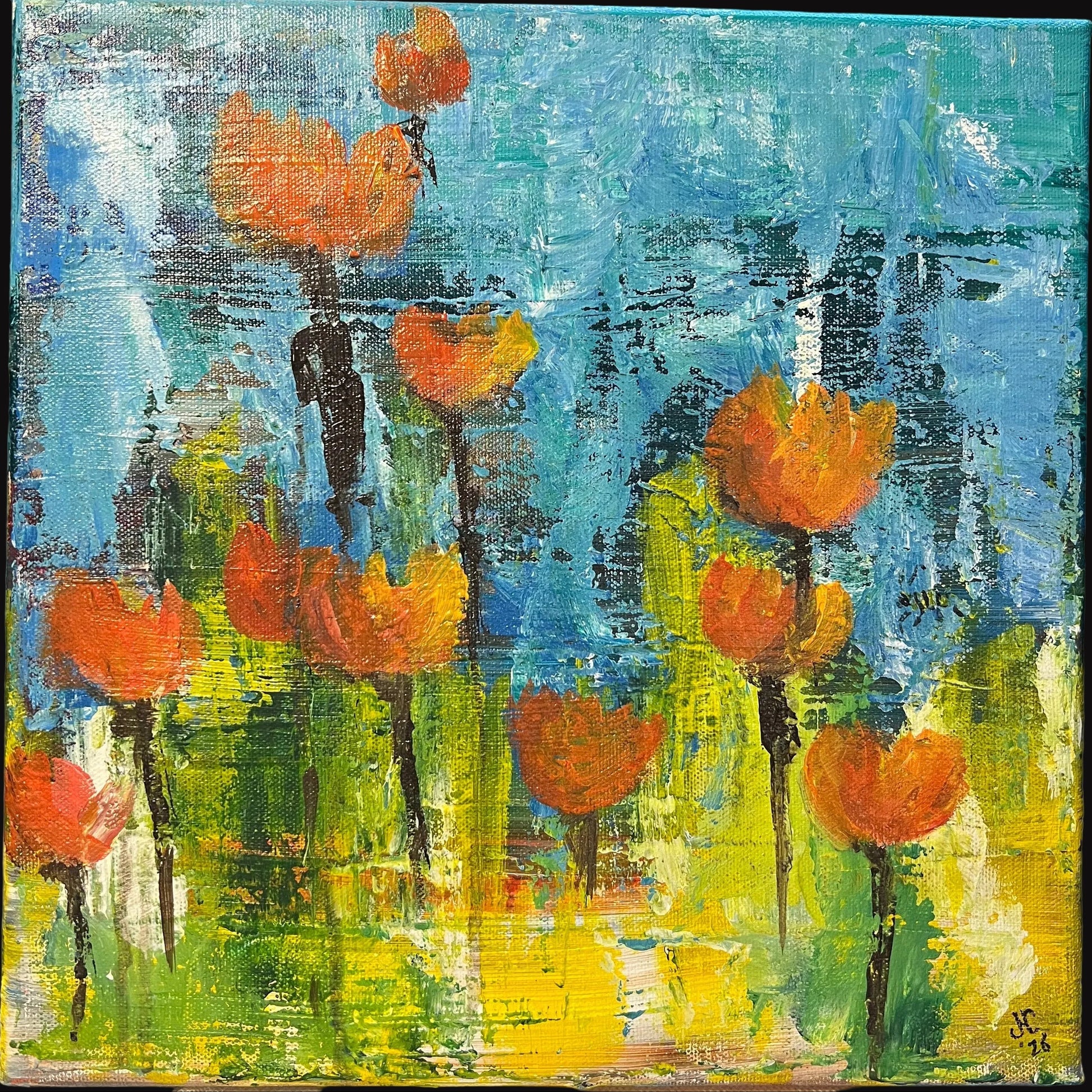Dancing Poppies Acrylic on Canvas