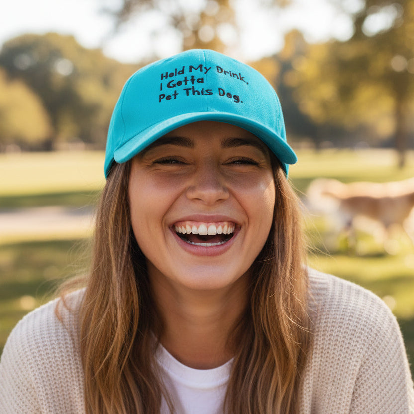 Hold My Drink I Gotta Pet This Dog Ball Cap