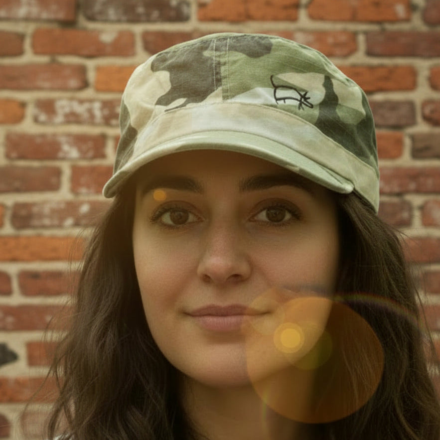Women's Adjustable Pink Camo Fatigue Cap Featuring Embroidered "Mike"