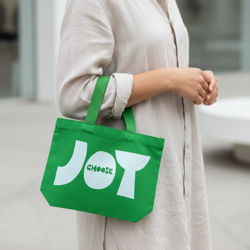 Vintage Choose Joy Canvas Mini Tote
