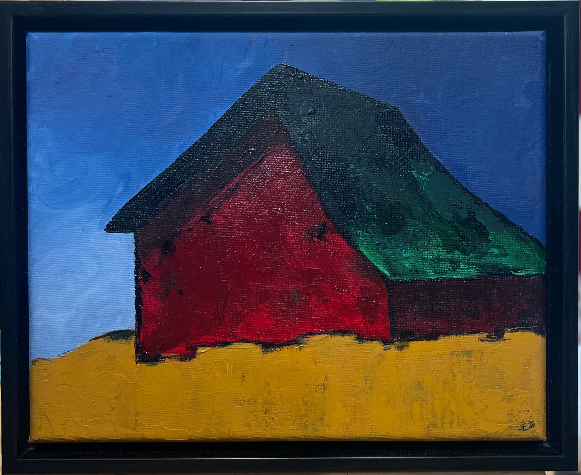 The Quiet Barn Acrylic on Stretched Canvas in Floating Frame