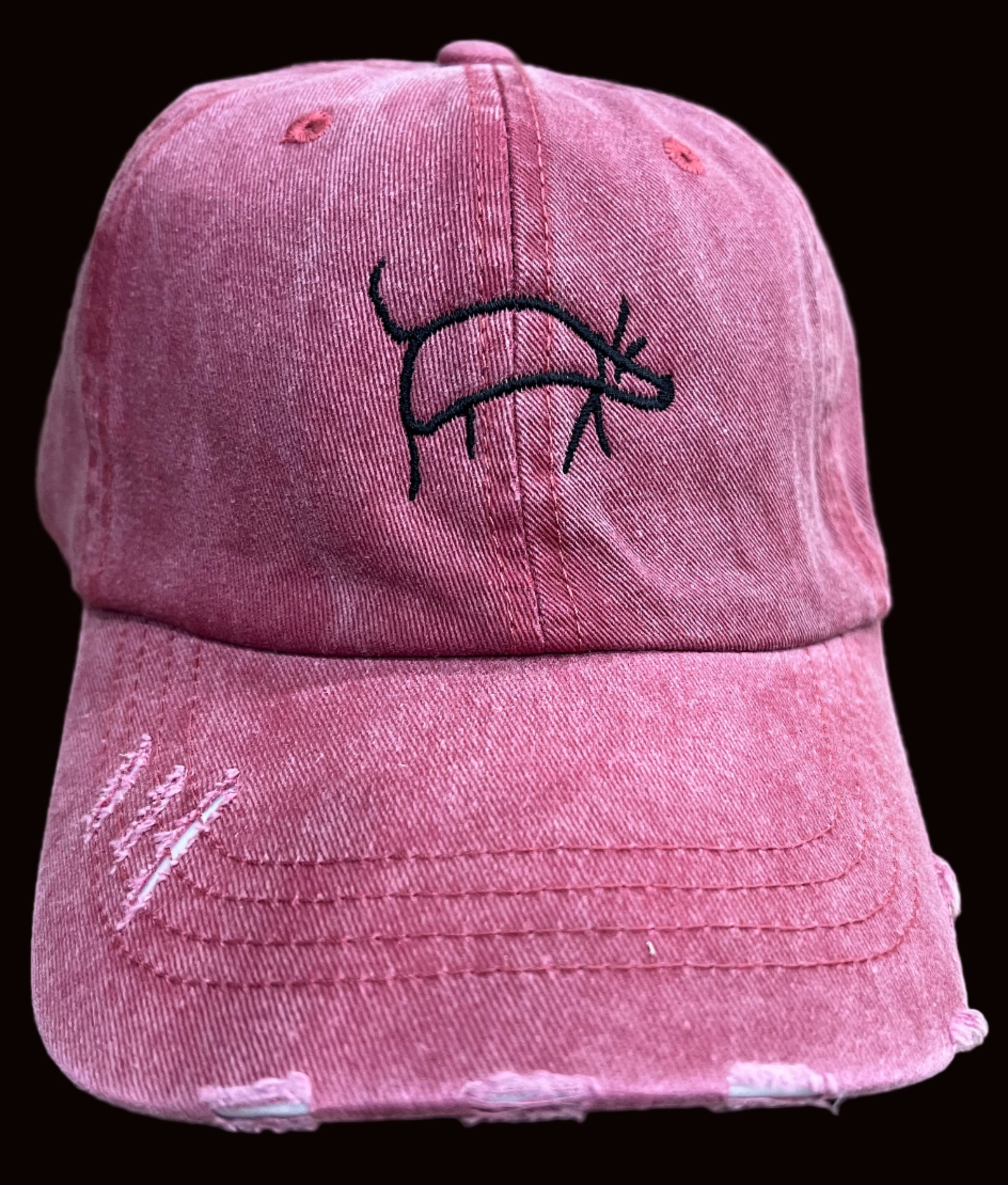Mike on 6 Panel Distressed Pigment Dyed Cotton Twill