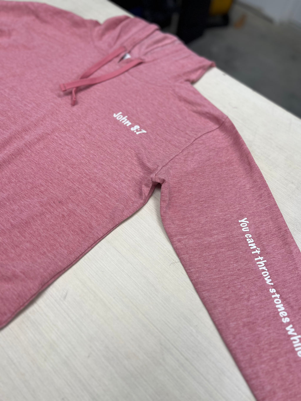 John 8:7 Women's Vintage Wash Hoodie Sweatshirt