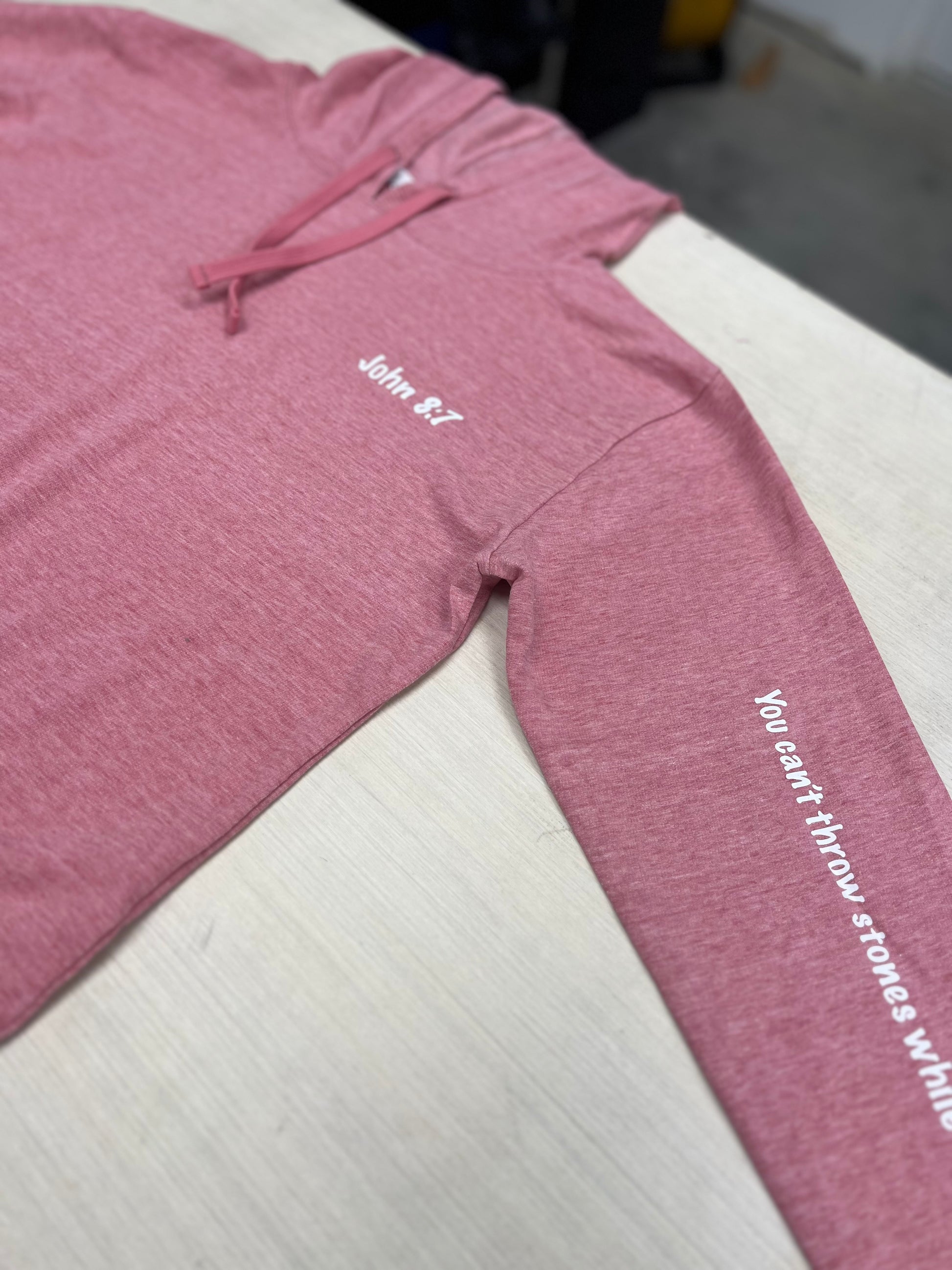 John 8:7 Women's Vintage Wash Hoodie Sweatshirt