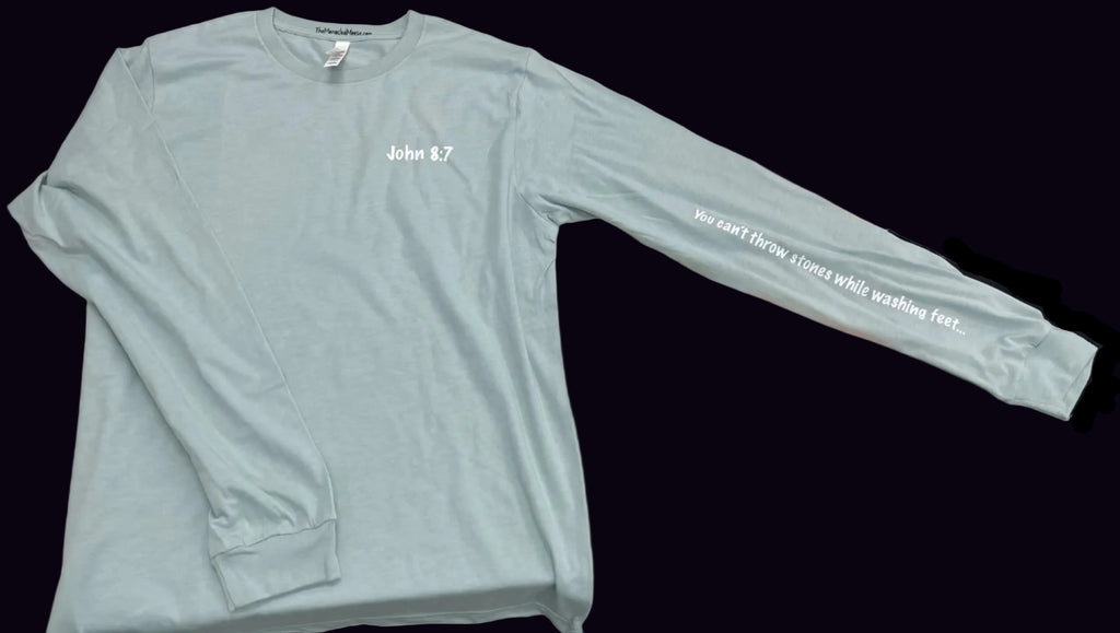 John 8:7 Long Sleeve Pre-Shrunk "Heart on My Sleeve" Clothing Line