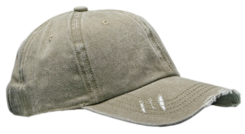 Khaki Distressed Unstructured Cap