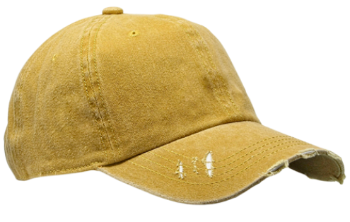 Mustard Distressed Unstructured Cap