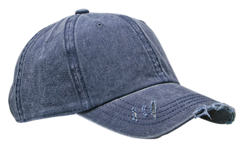 Navy Distressed Unstructured Cap