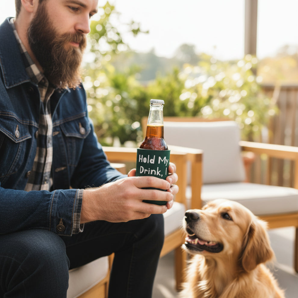 Hold My Drink, I Gotta Pet This Dog Koozie