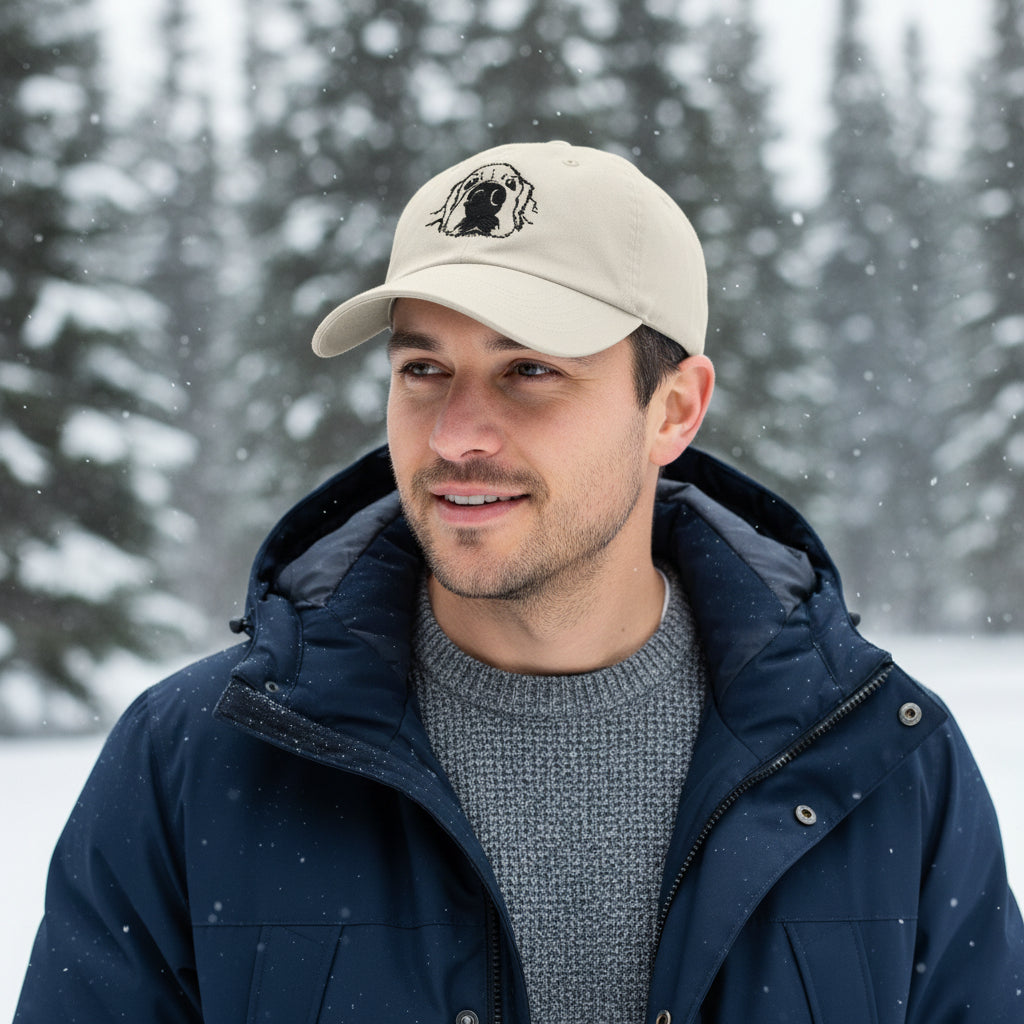 labrador ruger embroidered on gray hat