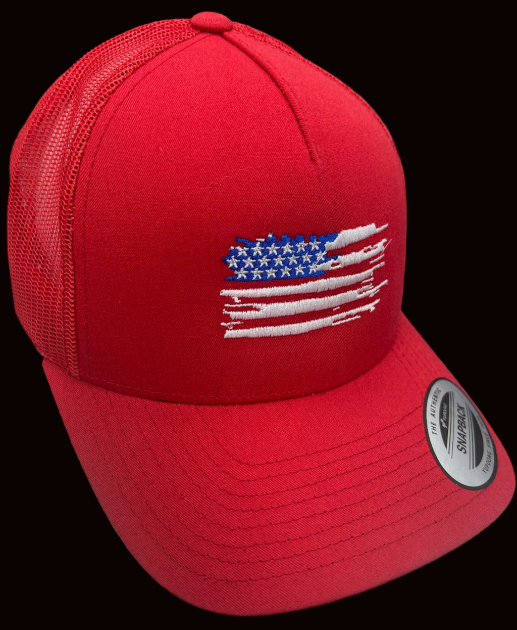 Old Glory on Five-Panel Cotton Twill Snapback Cap