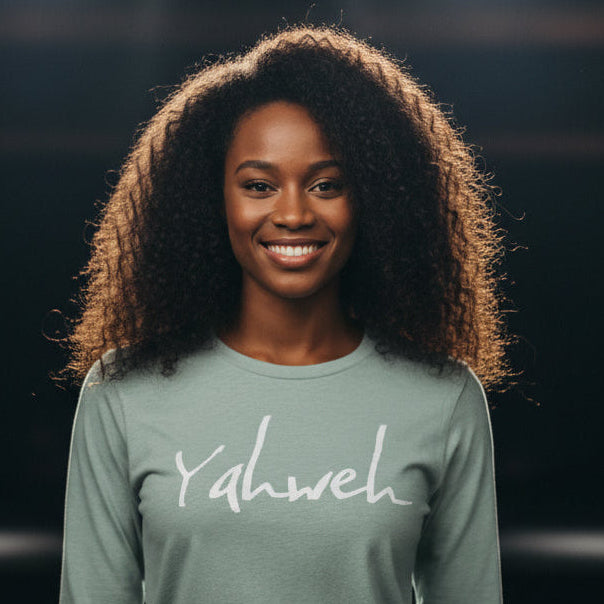 "Yahweh" on a Pre-Shrunk Unisex Long Sleeve Tee