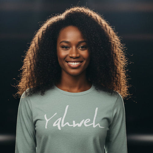 "Yahweh" on a Pre-Shrunk Unisex Long Sleeve Tee
